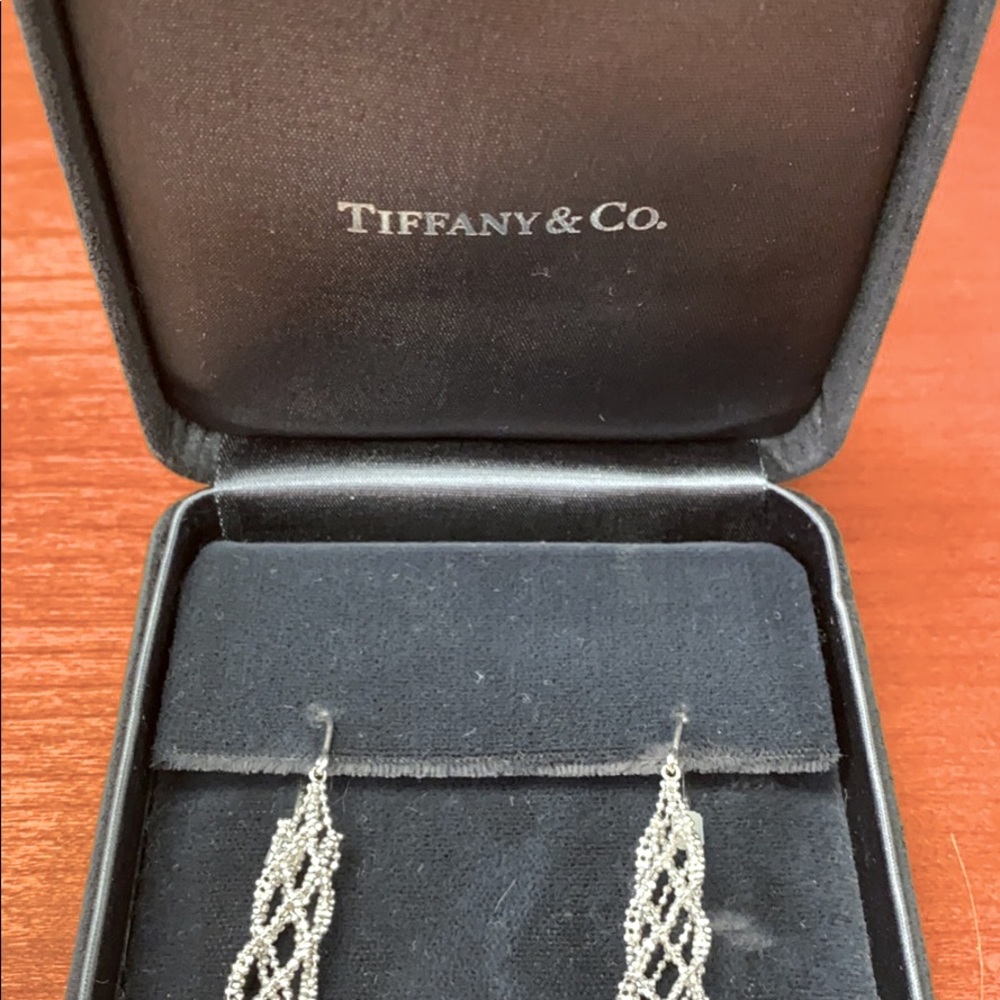 Tiffany & Co. 18K white gold tassel earrings